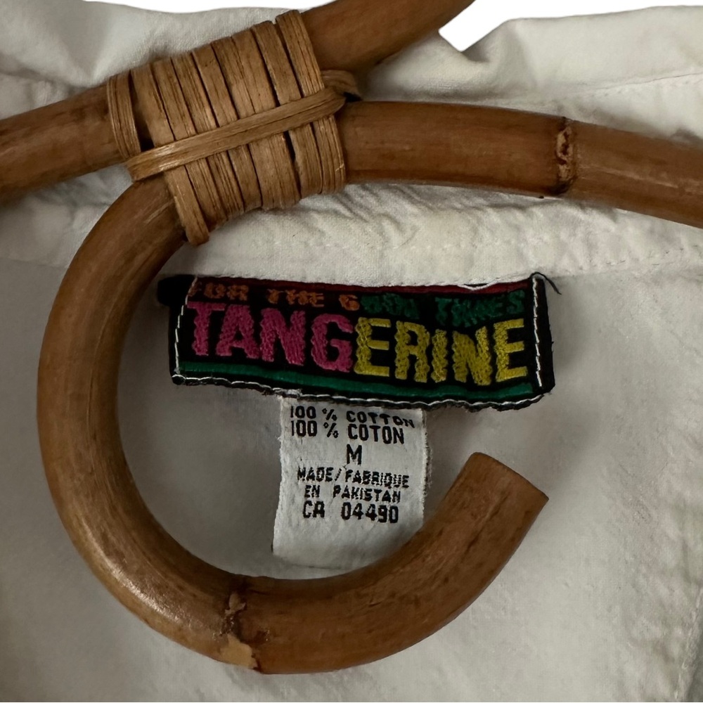 Vintage | For The Good‎ Times Tangerine | White Short Sleeve Cotton Jumpsuit M - Picture 10 of 10